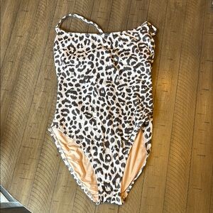 J. Crew Leopard Print One Piece Swimsuit
